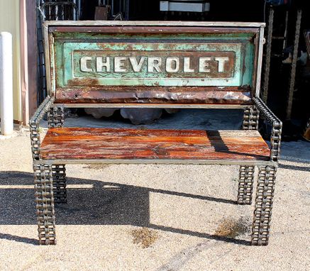 Custom Made Chain Metal Art Furniture / Truck Tailgate Garden Bench
