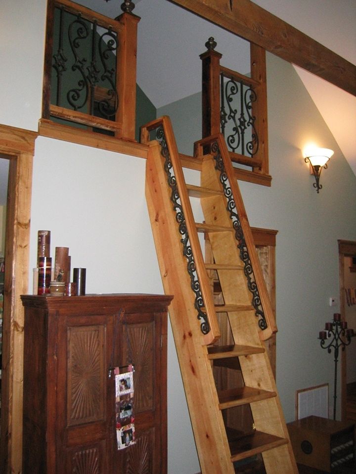 Hand Crafted Custom Ladder And Railing For Office Loft by Abodeacious