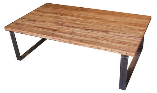 Custom Made Industrial Modern Metal And Reclamed Wood Coffee Table
