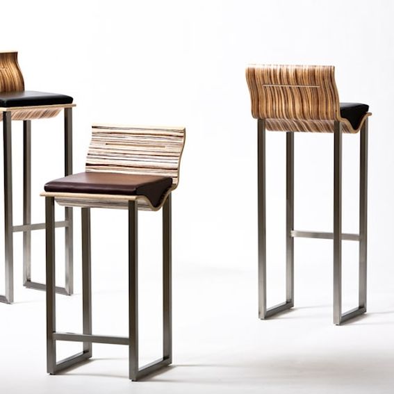 Custom Bent Laminated Wood Barstool by Jg Custom Design