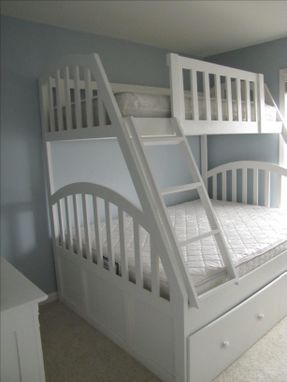Custom Made Queen And Xl Twin Bunk Bed With Full Trundle