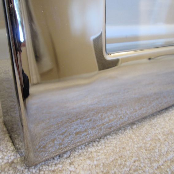 Handmade Custom Chrome And Polished Stainless Steel Table Legs / Slab