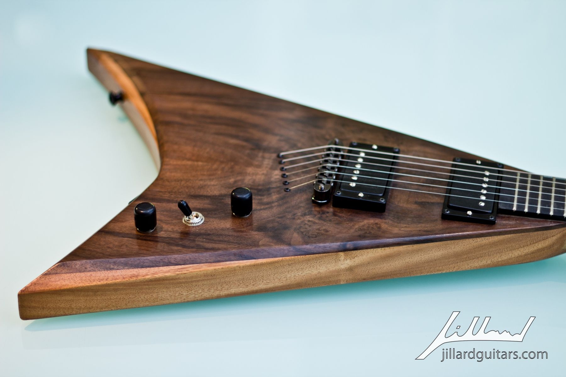 Hand Made Walnut V Guitar by Jillard Guitars