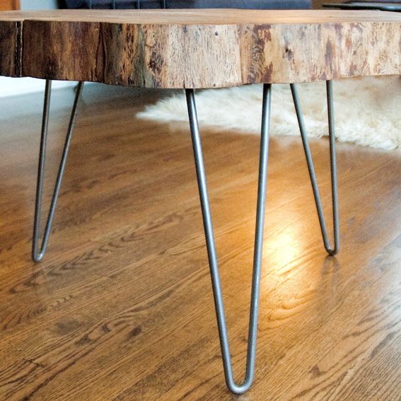 Custom Natural Live Edge Round Slab Side Table / Coffee Table With