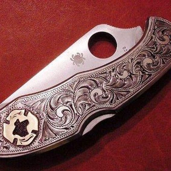 Hand Made Custom Spyderco Knives by Pardue Silversmith