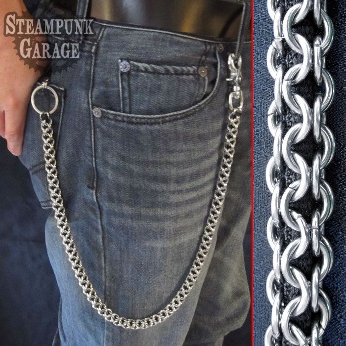Custom Wallet Chain - Stainless Steel - Inverted Round by Steampunk Garage | 0