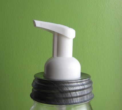 Custom Made Upcycled Mason Pint Jar Foaming Soap Dispenser