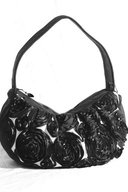 Custom Made Wisteria Custom Field Of Roses Leather Hobo Handbag Shoulder Bag By Bbeauty Designs