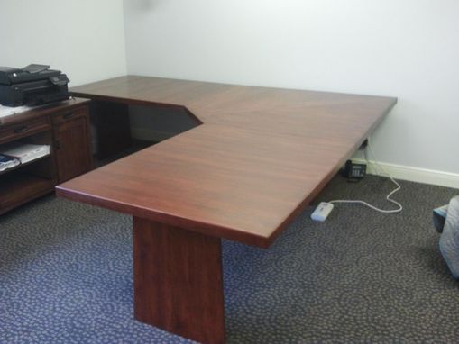 Custom Made Hickory L-Shaped Desk
