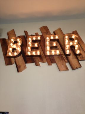 Custom Made Beer Sign Vintage Style Metal Letters Light Fixture 18 Inch Tall Marquee Signage