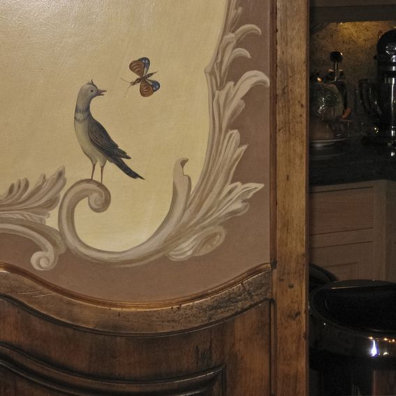 Hand Made French Country Folding Screen / Room Divider by Windwood