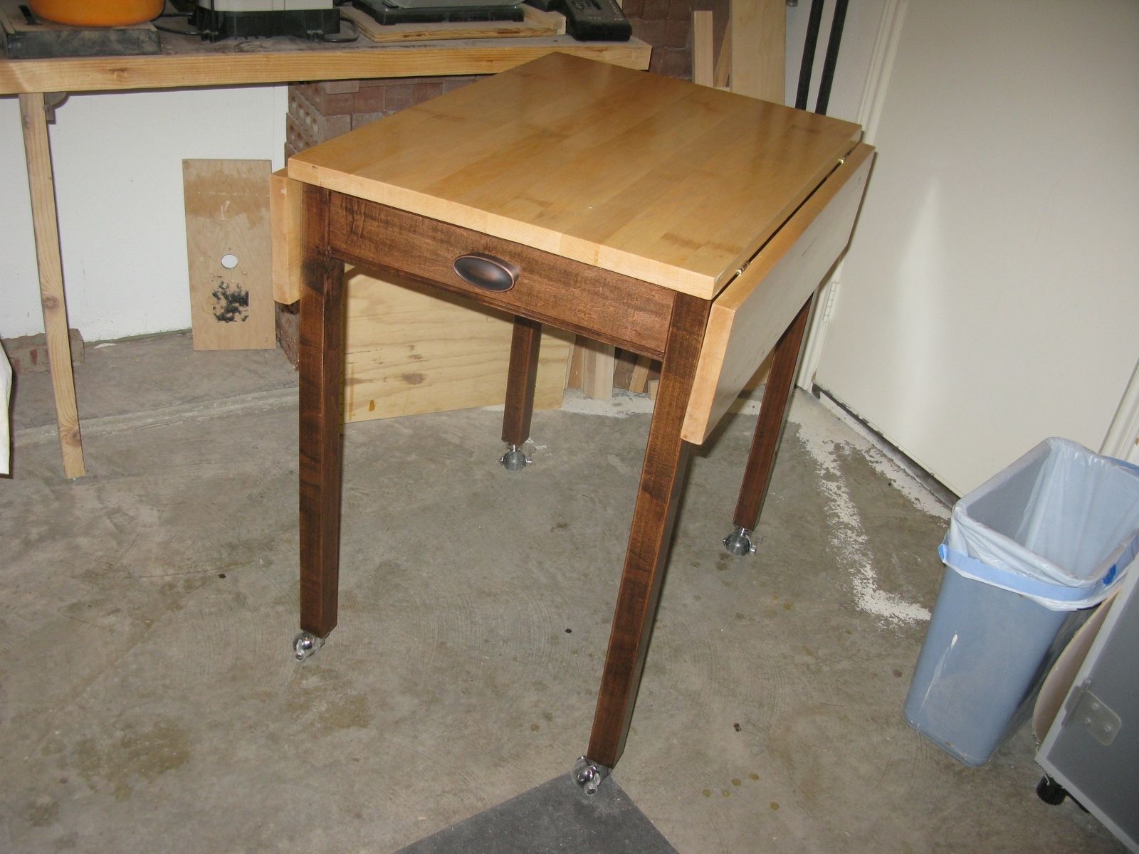 Custom Utility Work Table On Wheels by Tom's Handcrafted Furniture