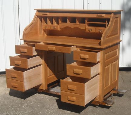 Custom Made Cherry Roll Top Desk Natural Finish