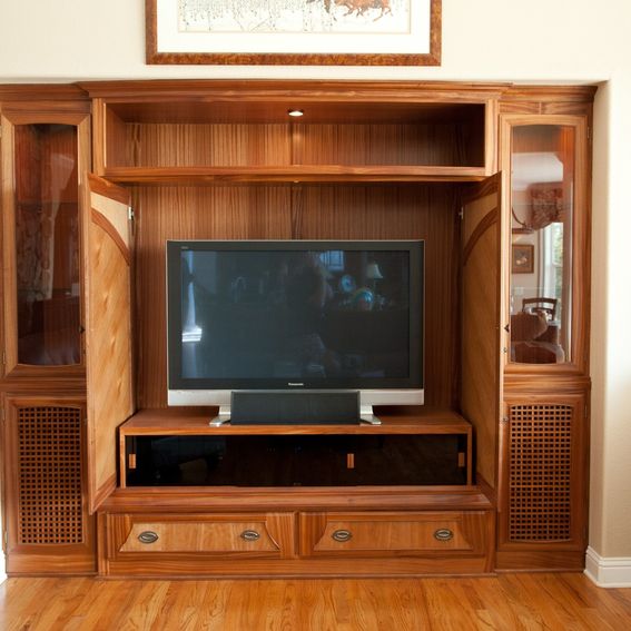 Custom Made BuiltIn Entertainment Armoire by Noah Martin Wood Design