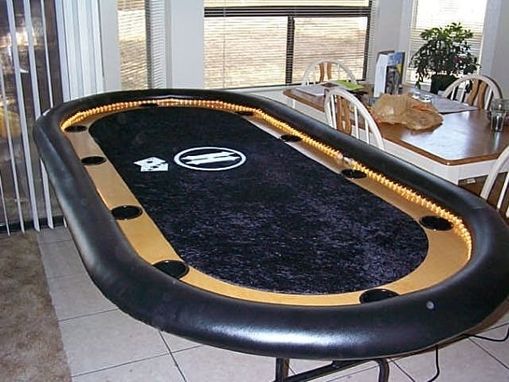 Custom Made Racetrack Lit Poker Table