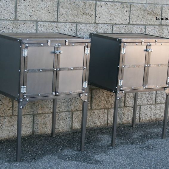 Custom Vintage Industrial End Table / Side Table/. Unique. Reclaimed