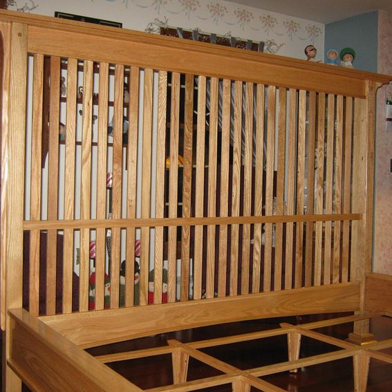Custom Made Mission Style Red Oak Bed by Duczynski Woodworking