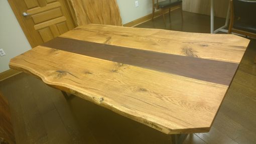 Custom Made Reclaimed, Domestic Oak And Walnut Dining/Conference Table