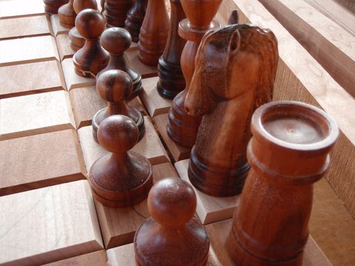 Custom Made Goncalo Alves And Birch Chess Set