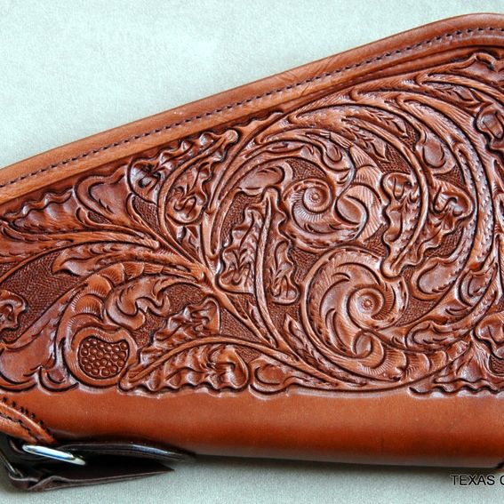 Custom Made Leather Gun (Pistol) Case by Texas Custom Crafts