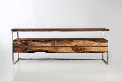Custom Made Flitch Media Console/ Tv Stand Industrial Rustic