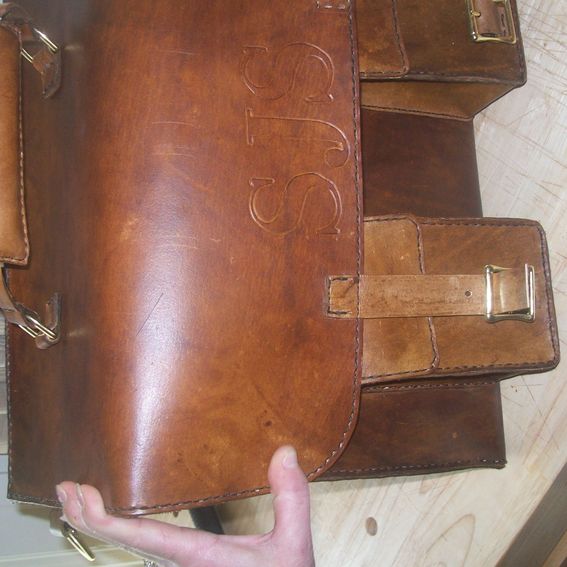Hand Made Custom Leather Briefcase With Personalization by Kerry's Custom Leather