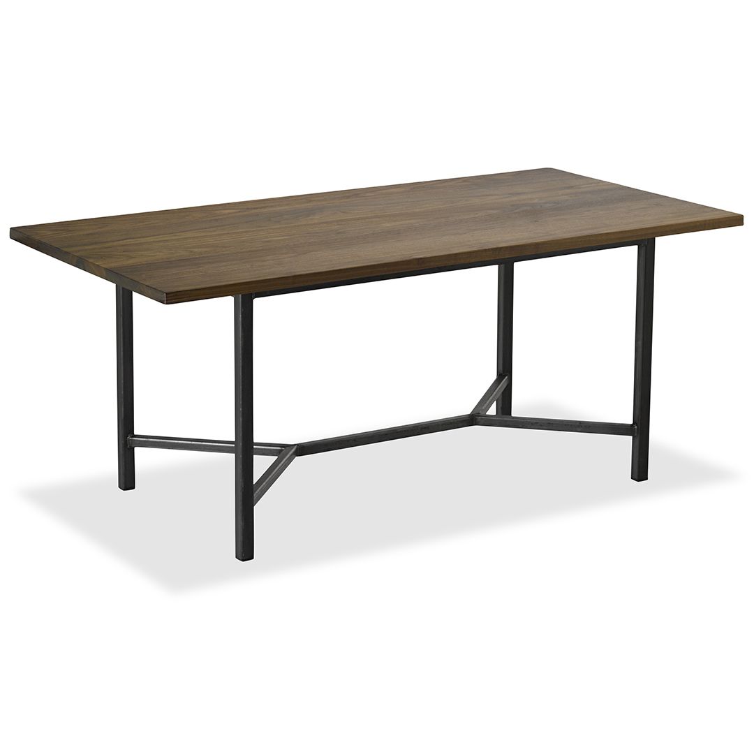 Buy a Hand Crafted Walnut (V) Metal 1.5" Legs Dining Table, made to