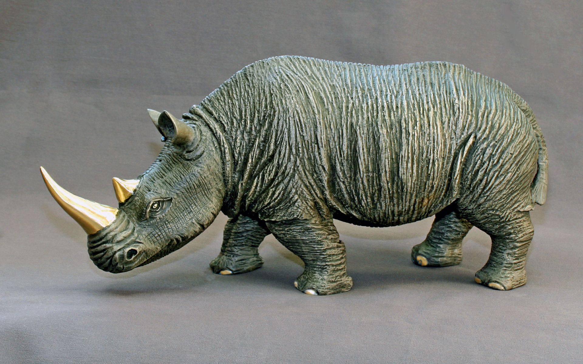 white rhino figurine