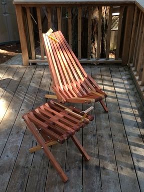 Custom Made Folding Redwood Lounge & Side Table