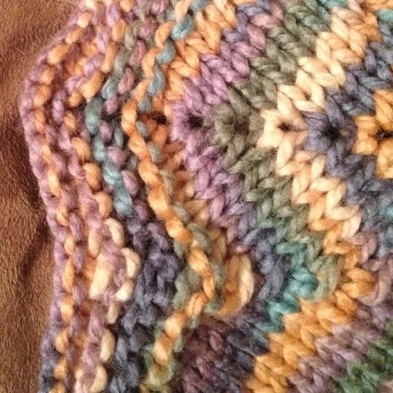 Handmade Knit Baby Blanket Purple MultiColor Chevron Ripple by