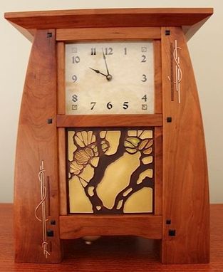 Custom Made Mantle Clock With Inlay