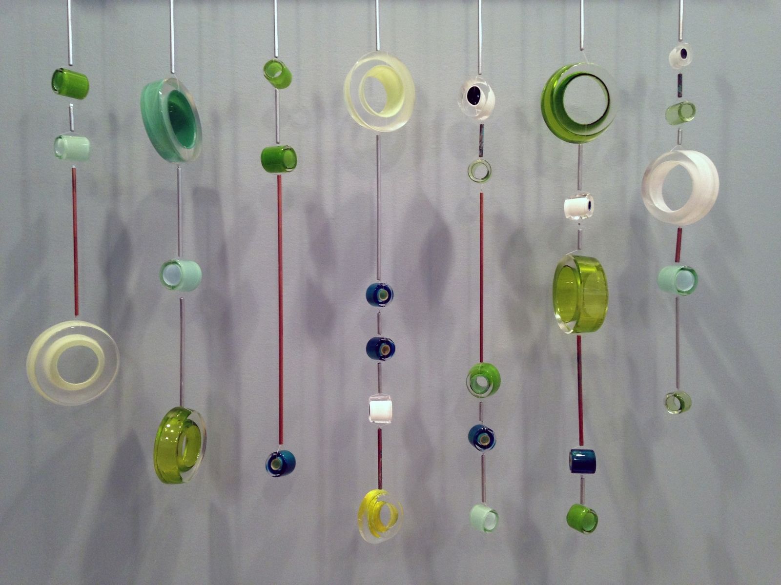 Custom Glass Circles, Hanging Sculpture by WolfMattick Glass Studio