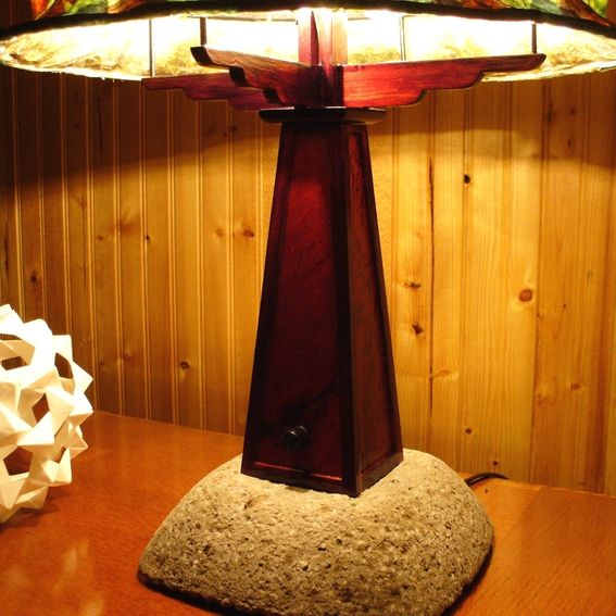 Custom Craftsman Style Table Lamp by Golden Heart Illuminations