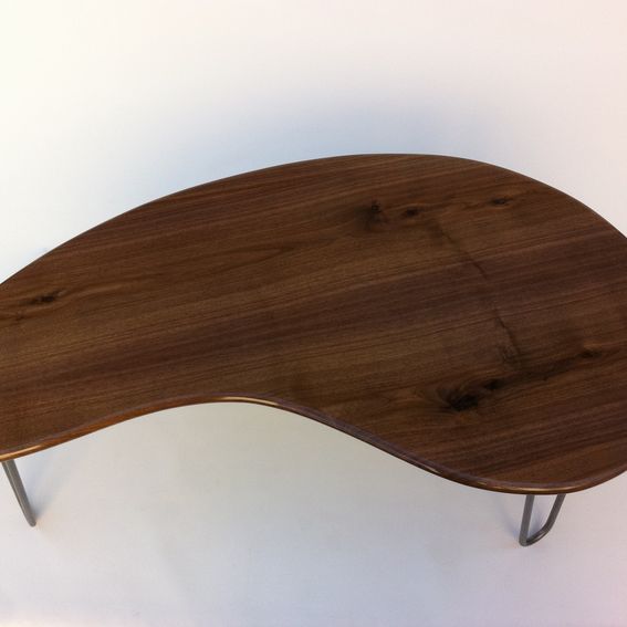 Buy a Hand Made Kidney Bean Coffee Table Solid Walnut Mid Century
