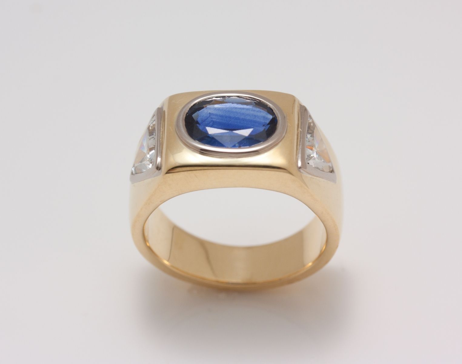 Handmade Repurposed Sapphire And Diamond Ring by Cathy Heinz Designs