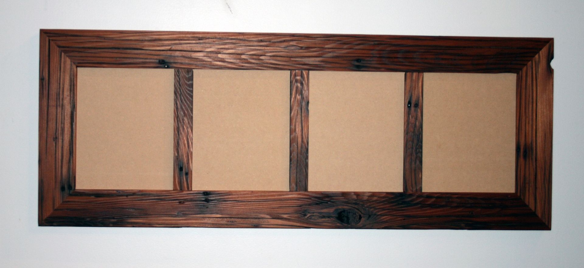 Hand Made Reclaimed Redwood Picture Frame With Four 8x10 Panes by