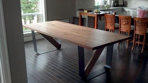 Custom Made Contemporary Steel Leg Dining Table