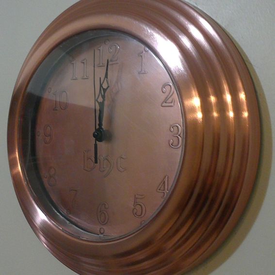 Hand Made Copper Wall Clock by Copperdesign