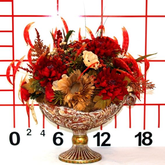 Hand Crafted Dining Table Centerpiece, Silk Flower Arrangement Home