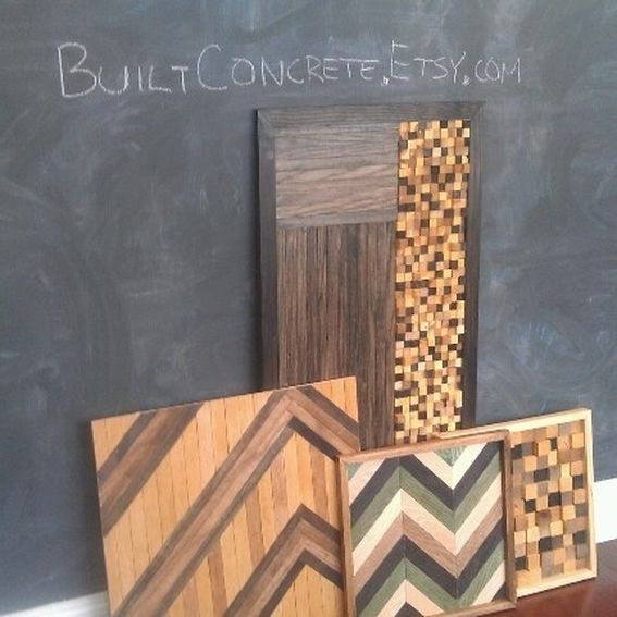 Handmade Wood Mosaic Wall Art by Built Concrete