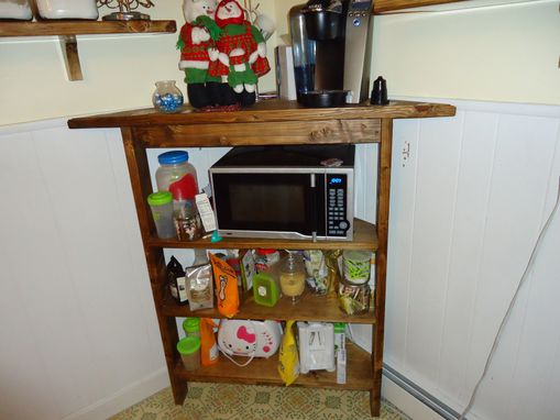 Custom Made Rustic Kitchen Corner Shelf And Microwave Stand