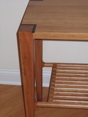 Custom Made Cherry Hallway Table With Slat Shelf
