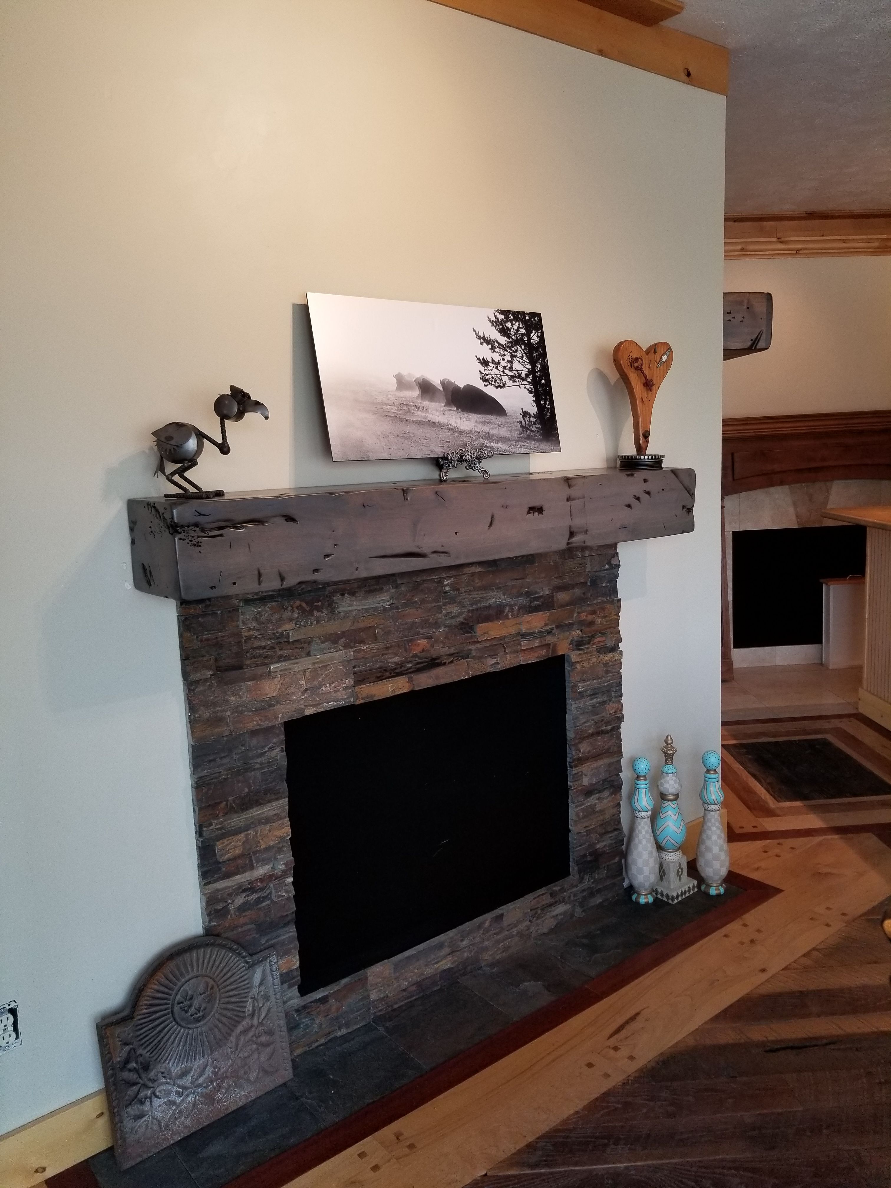 Buy Custom Fireplace Mantel Rustic Distressed Knotty Alder Salvaged