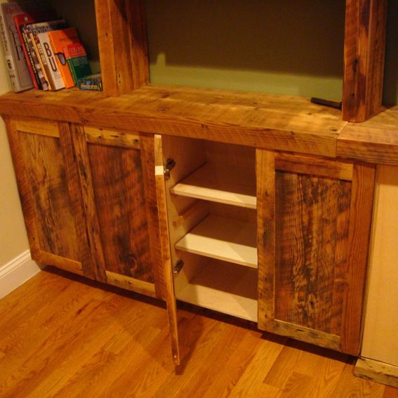 Custom Reclaimed Wood Wall Unit by Endless Design