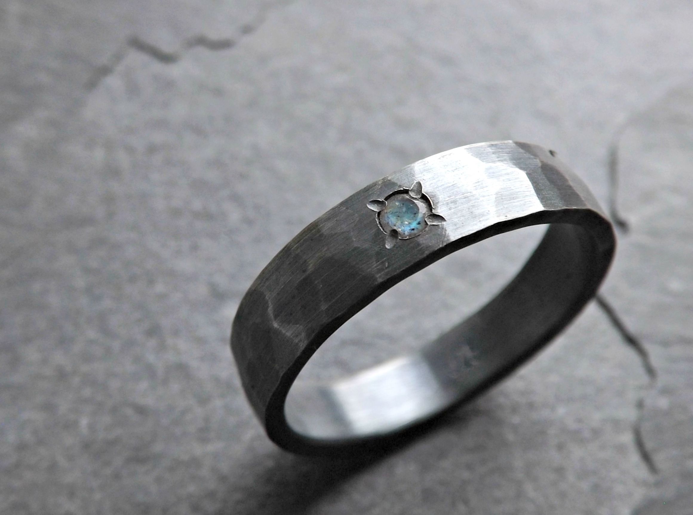 Buy a Handmade Mens Gemstone Ring, Alternative Wedding Band,