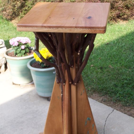 Hand Crafted Reclaimed Barn Wood Pub Table by Nature's Knots Custom