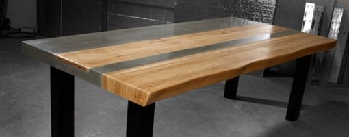 Custom Made Concrete Wood & Steel Dining Kitchen Table