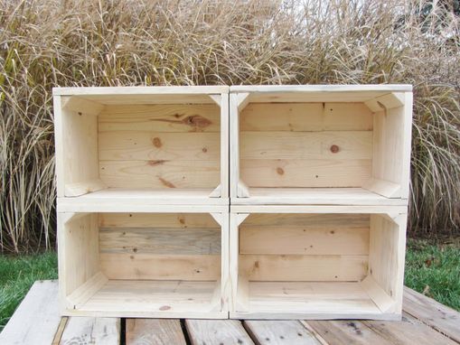 Custom Made Small Wood Crate Stackable Made From Reclaimed Wood Pallets Set Of 4 Crate Set