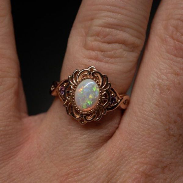 The opal engagement ring we created for this customer looks like an instant heirloom.