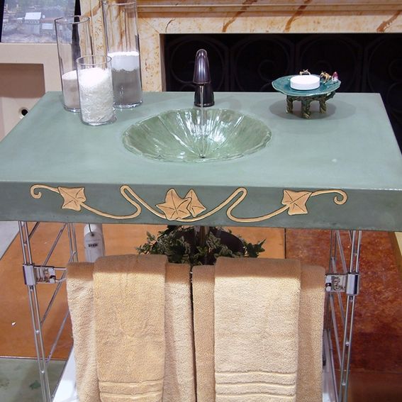 Hand Crafted Sculpted Leaf Sink by Cunning Stunts Studios